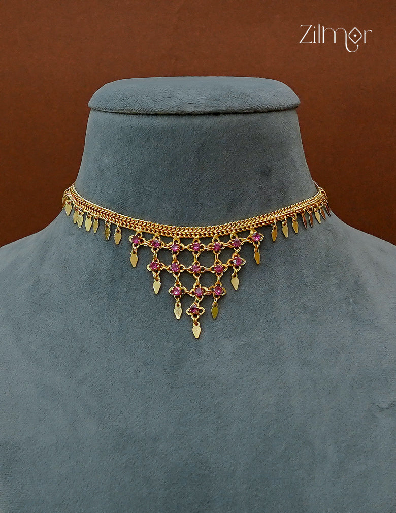18K Gold Plated Elakkathali Choker Necklace - PP1012640