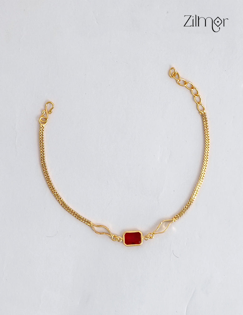18K Gold Plated Emerald Cut Stone Centre Bracelet - PE1012633