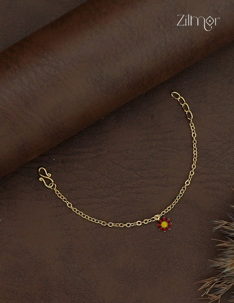18K Gold Plated Flower Charm with Chain Kids Bracelet - KY1012882