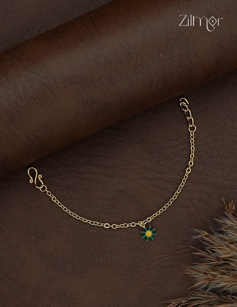18K Gold Plated Flower Charm with Chain Kids Bracelet - KY1012882
