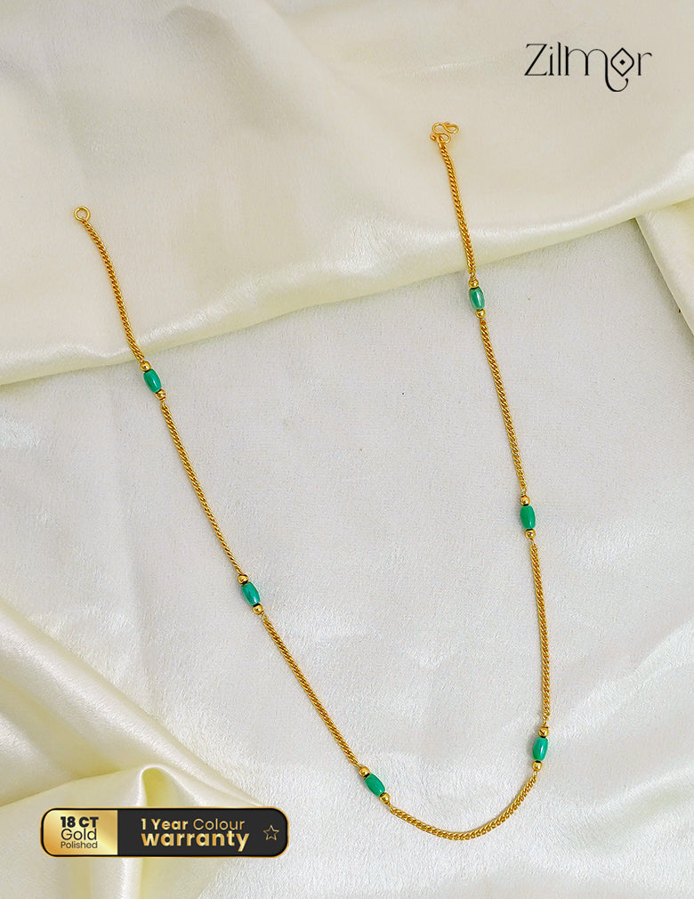 18K Gold Plated Green Bead Necklace –  ZG1012496
