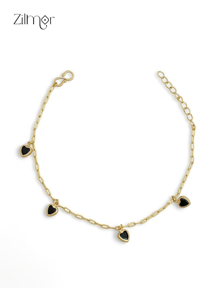 18K Gold Plated Heart Charm Bracelet - ZQ1012426
