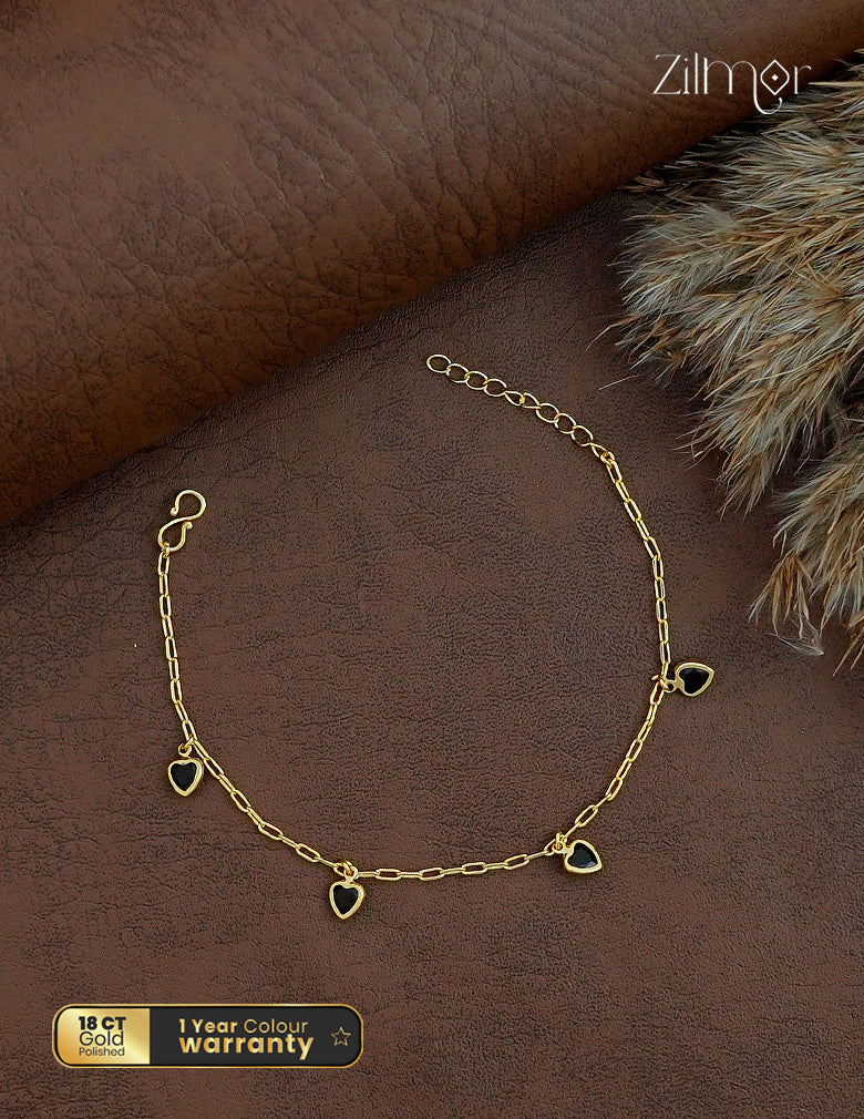 18K Gold Plated Heart Charm Bracelet - ZQ1012426