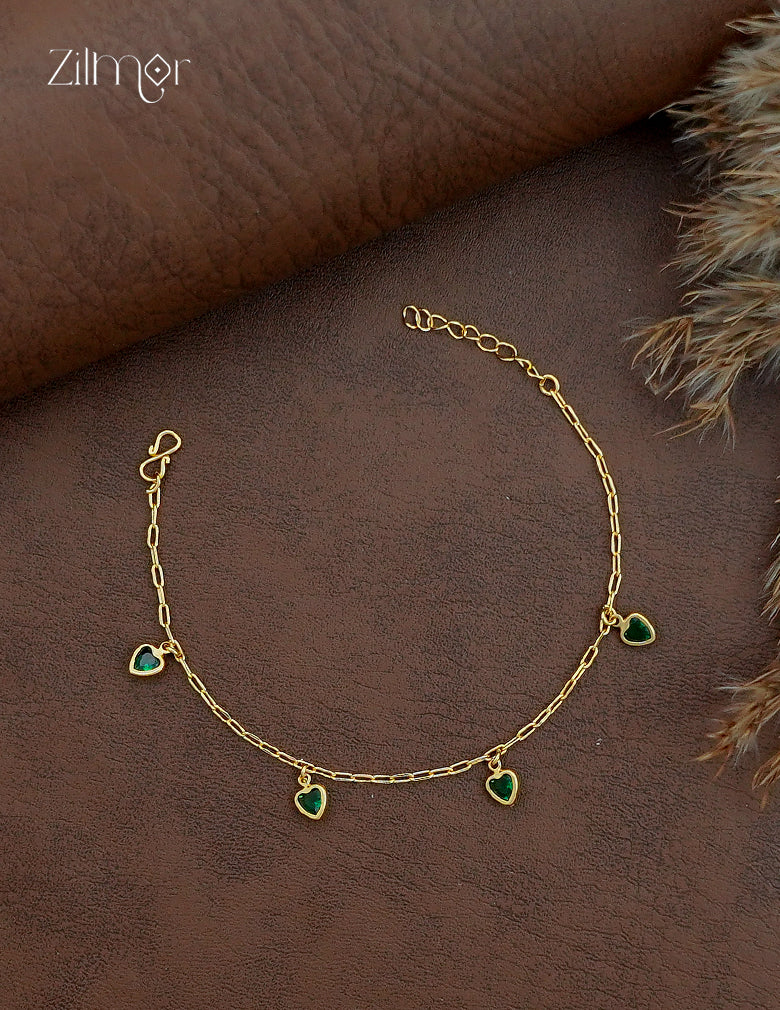 18K Gold Plated Heart Charm Bracelet - ZQ1012426
