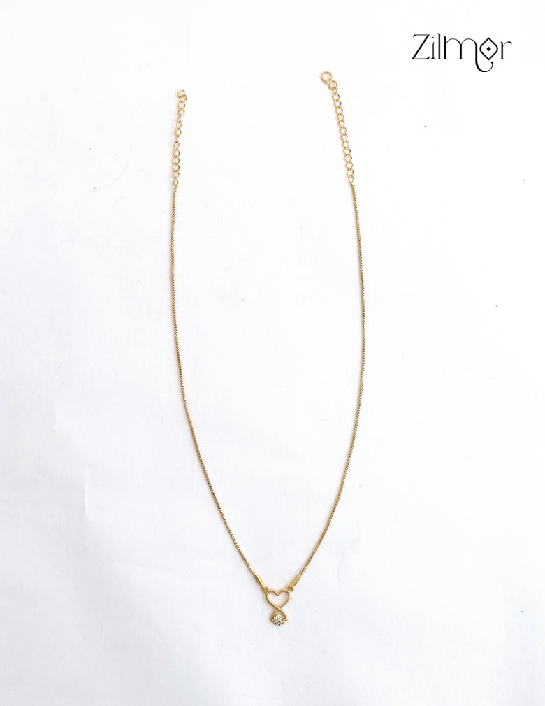 18K Gold Plated Heart Infinity AD Stone Pendant Necklace - AG1012639