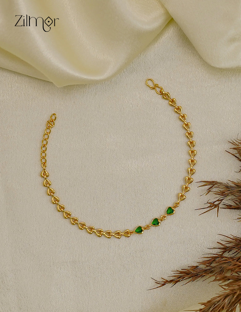 18K Gold Plated Heart Link Chain Bracelet - SK1012705