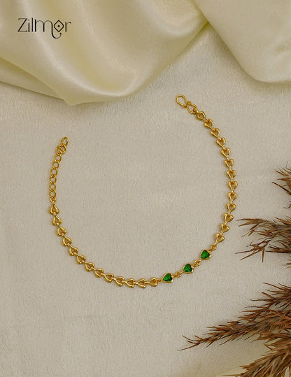 18K Gold Plated Heart Link Chain Bracelet - SK1012705