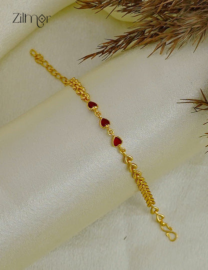 18K Gold Plated Heart Link Chain Bracelet - SK1012705