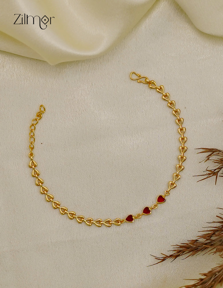 18K Gold Plated Heart Link Chain Bracelet - SK1012705