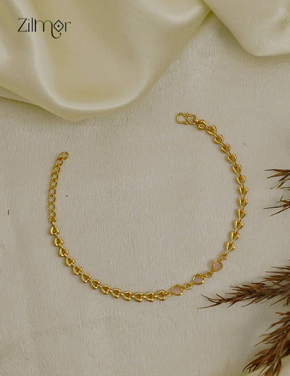 18K Gold Plated Heart Link Chain Bracelet - SK1012705
