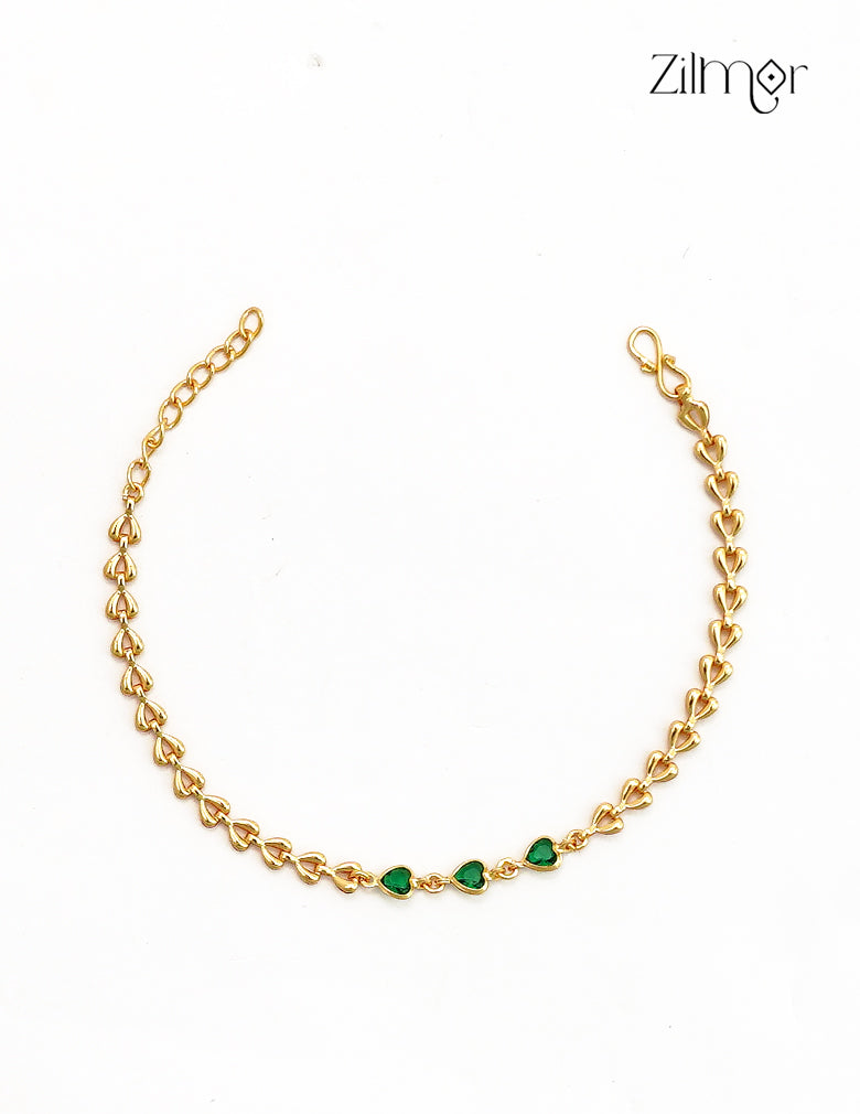 18K Gold Plated Heart Link Chain Bracelet - SK1012705