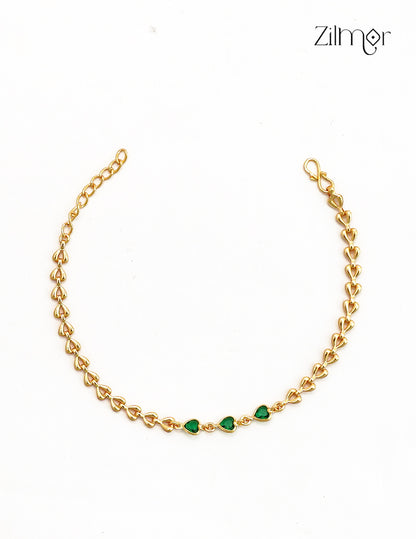 18K Gold Plated Heart Link Chain Bracelet - SK1012705