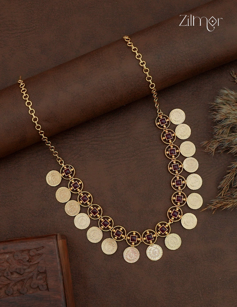 18K Gold Plated Kaashu Coin Necklace - ZS1012456