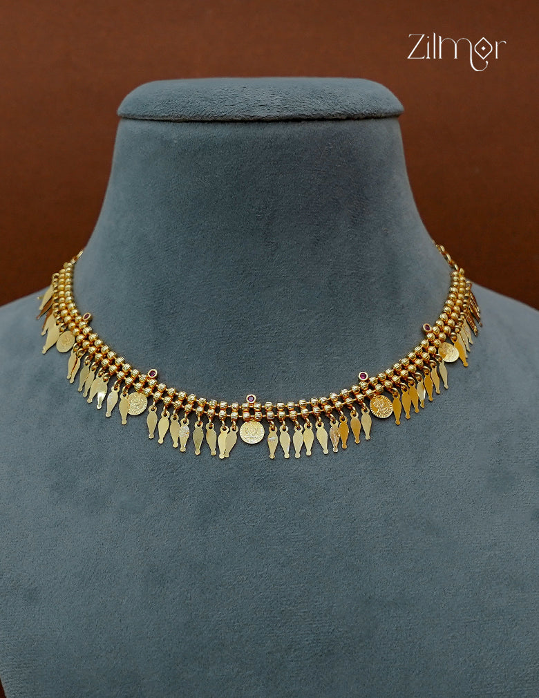 18K Gold Plated Kaashu Elakkathali Choker Necklace - KF1012666