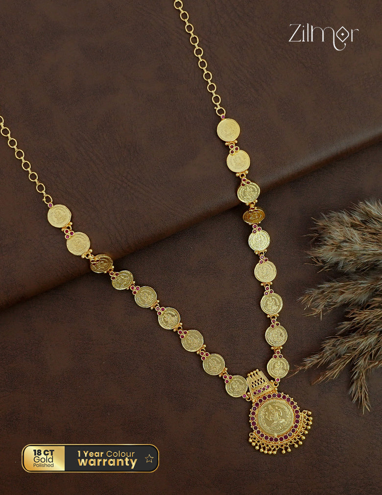18K Gold Plated Kaashu Lakshmi Coin Necklace - AC1012630