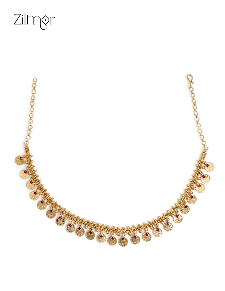 18K Gold Plated Kaashu Lakshmi Coin Necklace | South Indian Temple Jewellery – ZG1012438