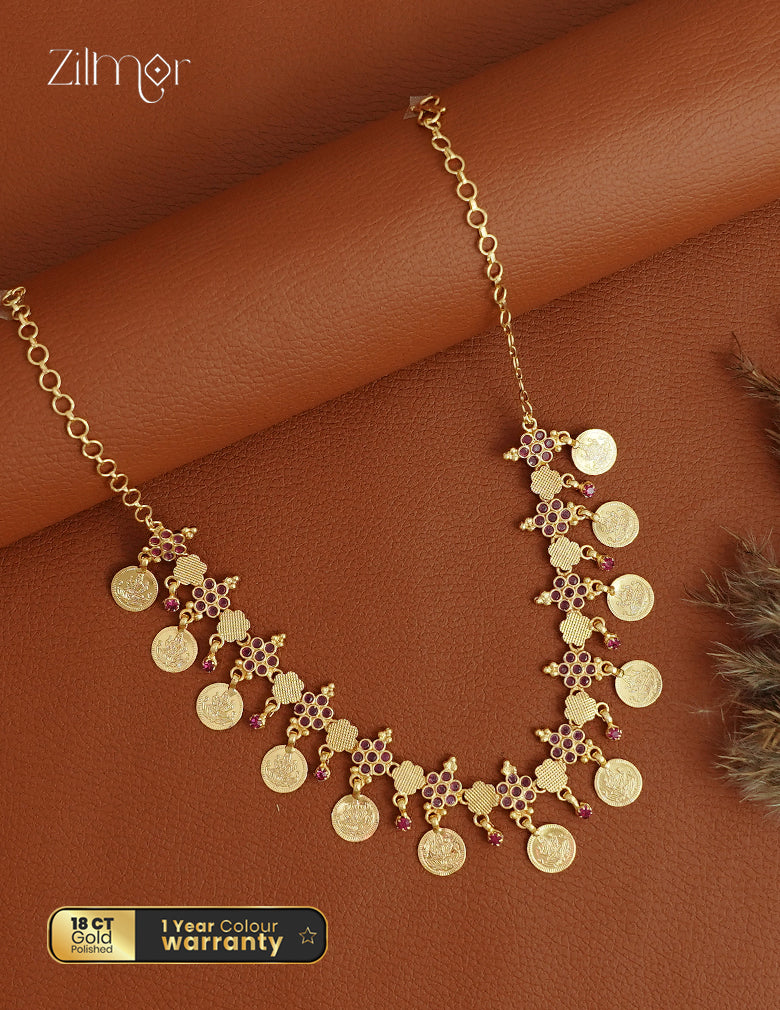 18K Gold Plated Kaashu Lakshmi Coin Necklace - ZS1012429