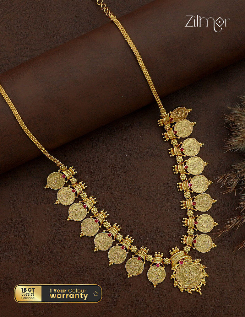 18K Gold Plated Kaashu Lakshmi Coin Necklace - ZS1012609