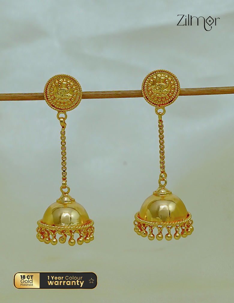 18K Gold Plated Kaashu Lakshmi Jhumka Earrings - PP1012579