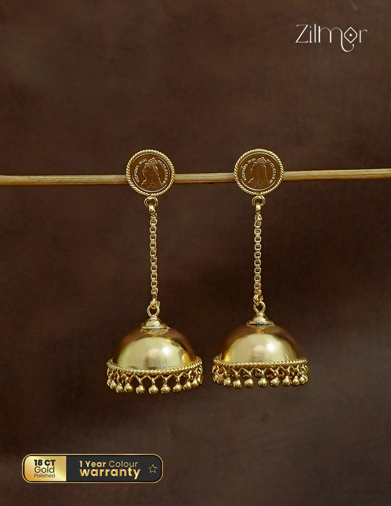 18K Gold Plated Kaashu Lakshmi Jhumka Earrings - PP1012579