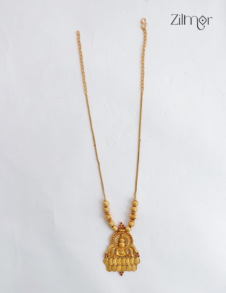 18K Gold Plated Kathak Kaashu Lakshmi Temple Pendant Necklace - KF1012668