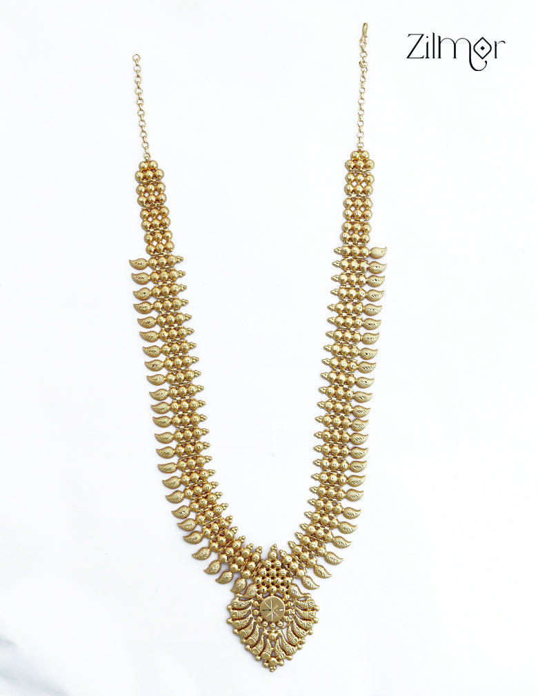 18K Gold Plated Kerala Bridal Long & Short Haaram Necklace - ZS1012482