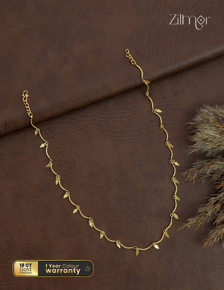 18K Gold Plated Kerala Elakka Thali Choker Necklace  - KT1012532
