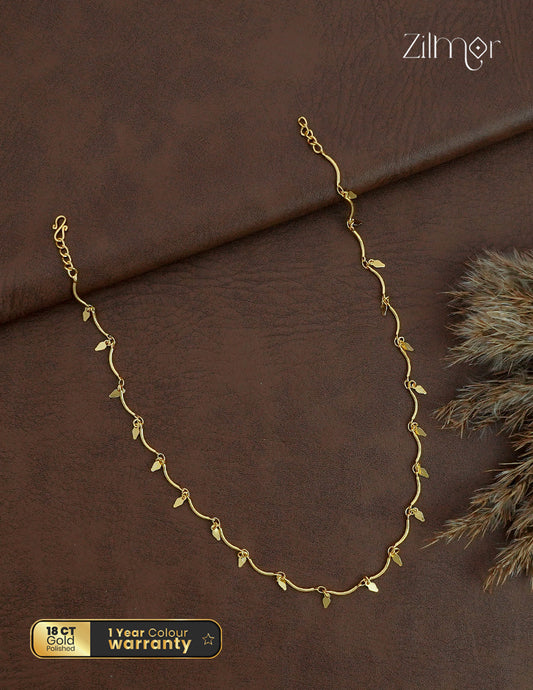 18K Gold Plated Kerala Elakka Thali Choker Necklace  - KT1012532
