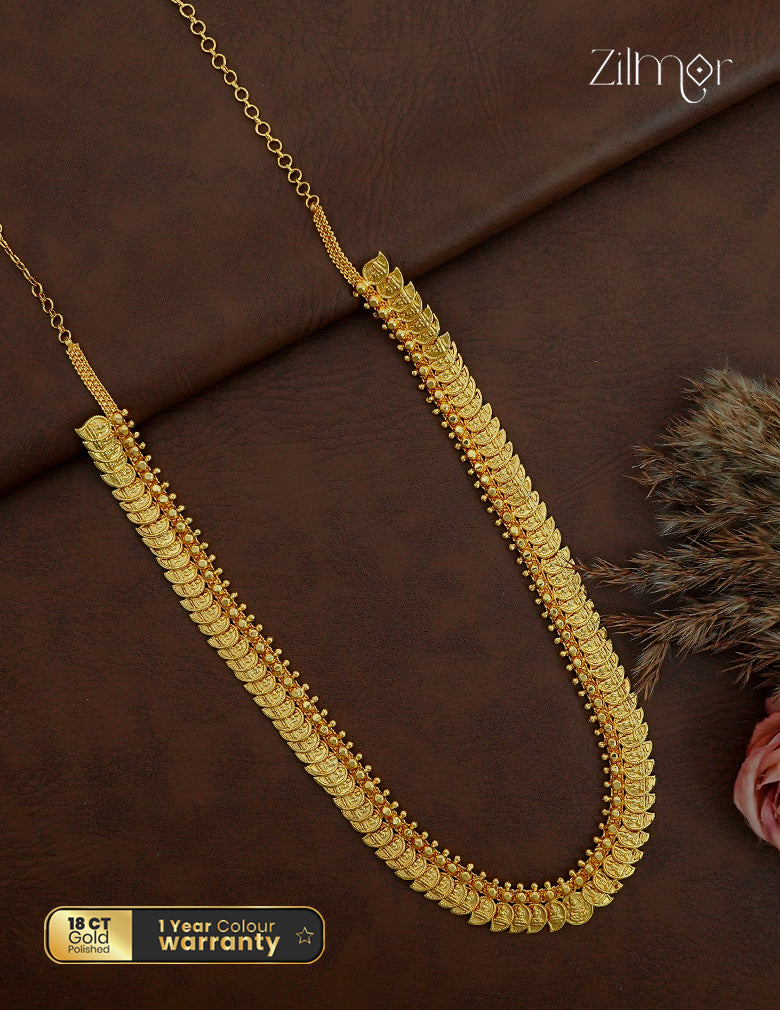 18K Gold Plated Kerala Kaashu Haaram Necklace - ZG1012494