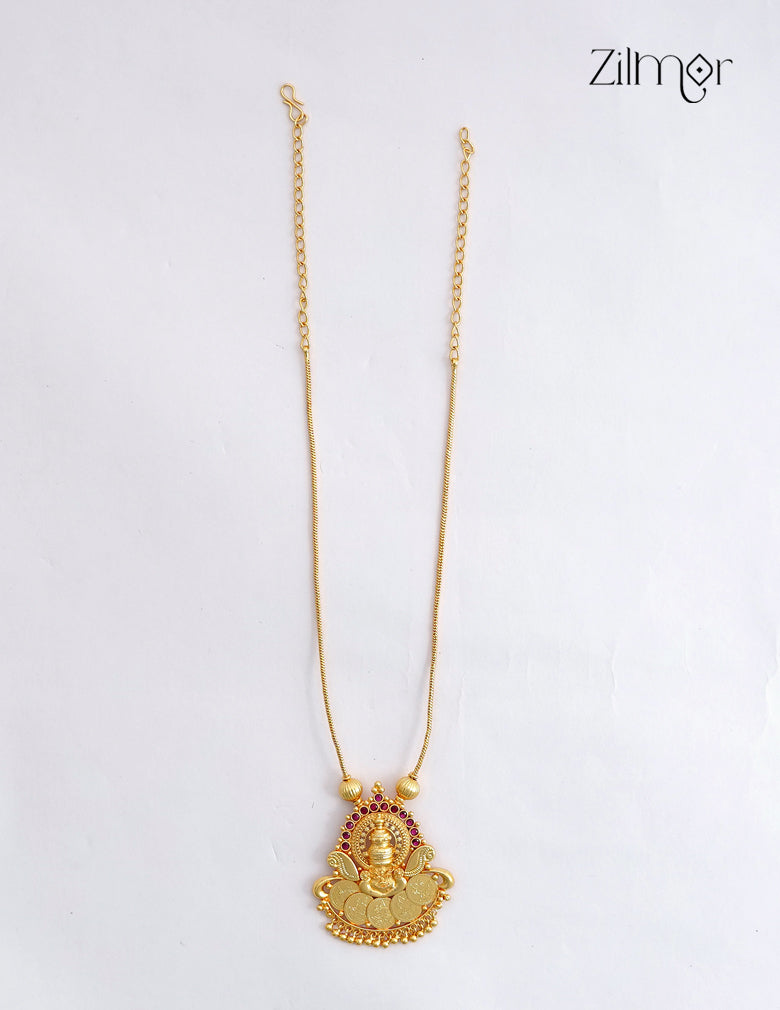 18K Gold Plated Kerala Lakshmi Kaashu Coin Pendant Necklace - AG1012510