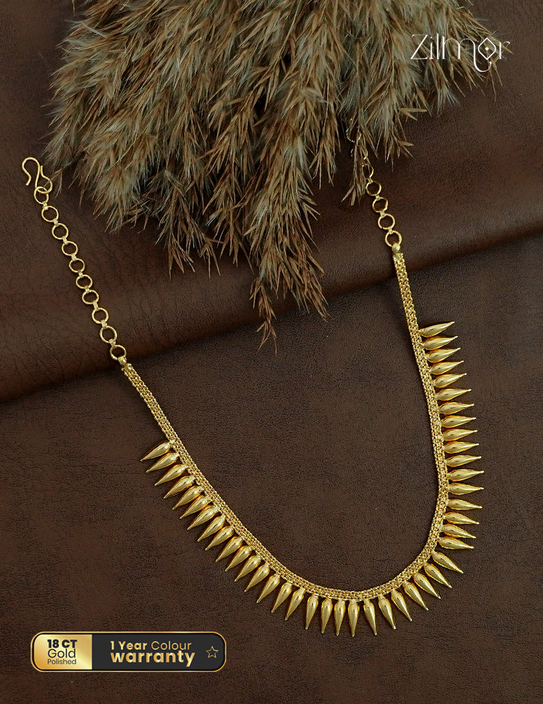 18K Gold Plated Kerala Mullamottu Mala Necklace Set - ZS1012720