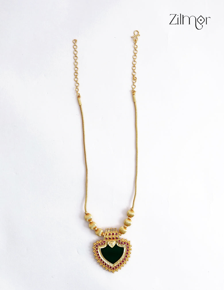 18K Gold Plated Kerala Palakka Pendant Necklace - AG1012513