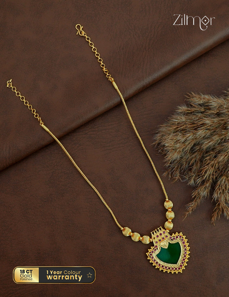 18K Gold Plated Kerala Palakka Pendant Necklace - AG1012513