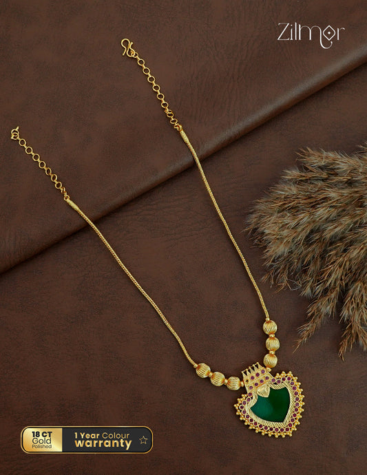 18K Gold Plated Kerala Palakka Pendant Necklace - AG1012513