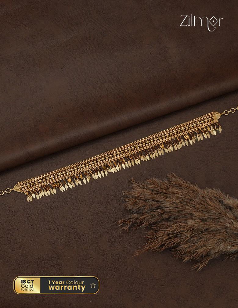 18K Gold Plated Kerala Style ElakkaThali Choker Necklace - ZS1012415