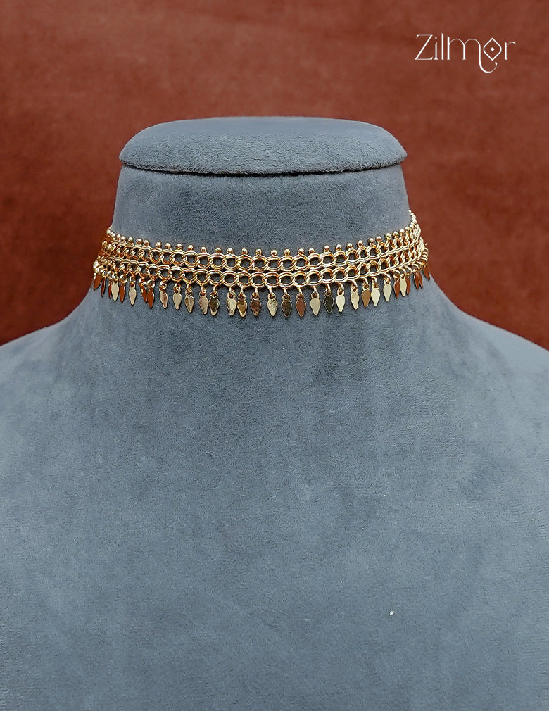 18K Gold Plated Kerala Style Elakka Thali Choker Necklace - SG1012528