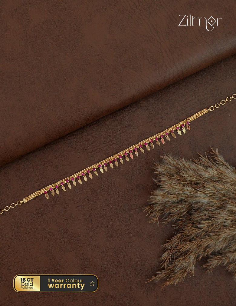 18K Gold Plated Kerala Style ElakkaThali Choker Necklace - ZS1012414