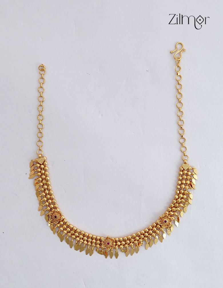 18K Gold Plated Kerala Style Elakkathali Choker Necklace - ZS1012626
