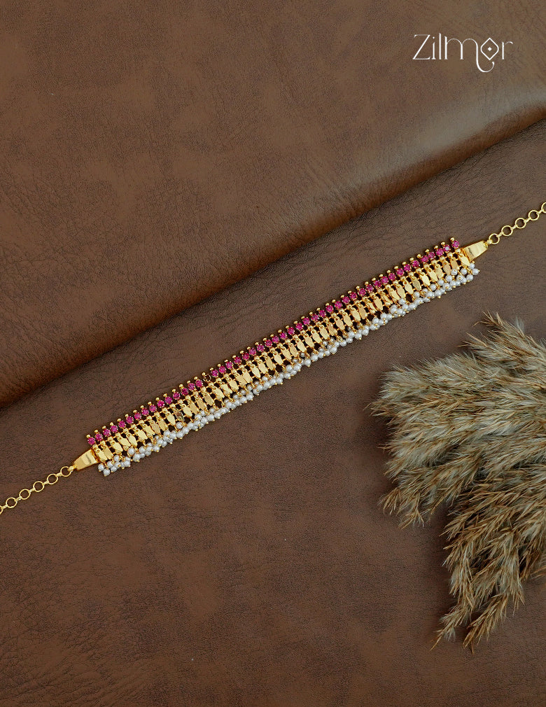 18K Gold Plated Kerala Style ElakkaThali Choker Necklace - ZY1012422
