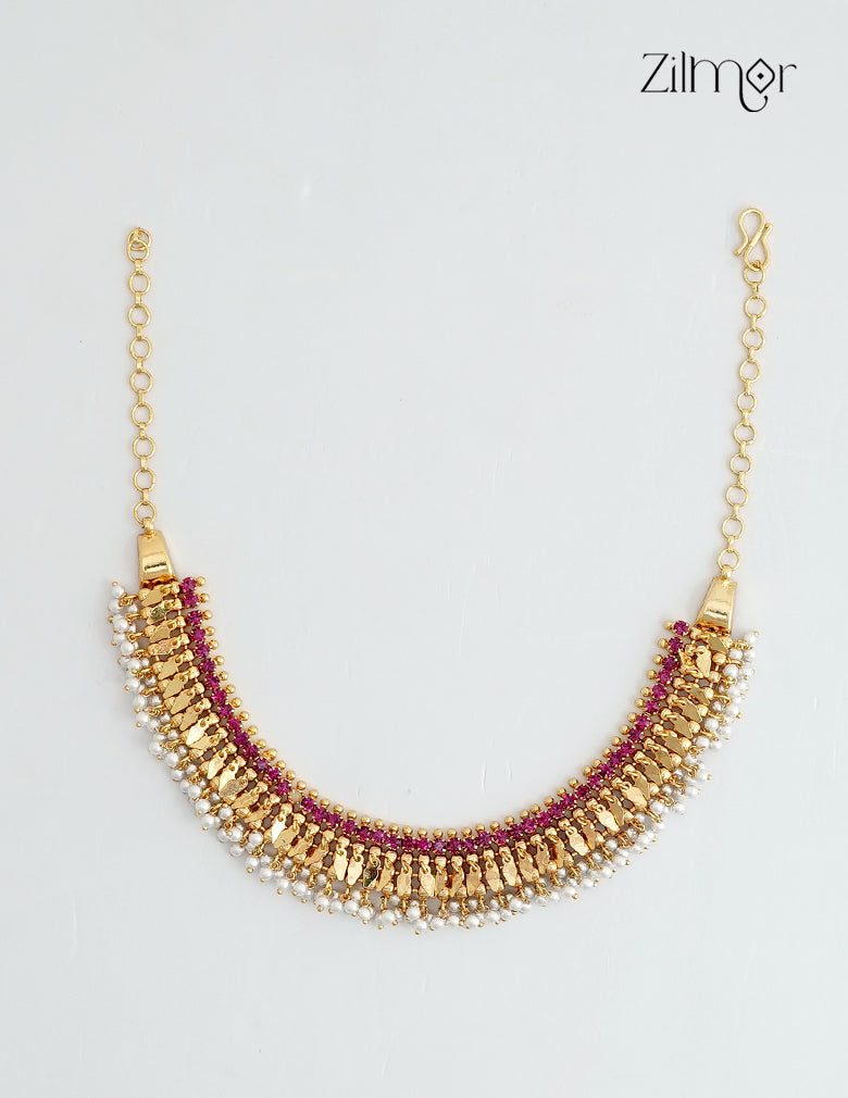 18K Gold Plated Kerala Style ElakkaThali Choker Necklace - ZY1012422