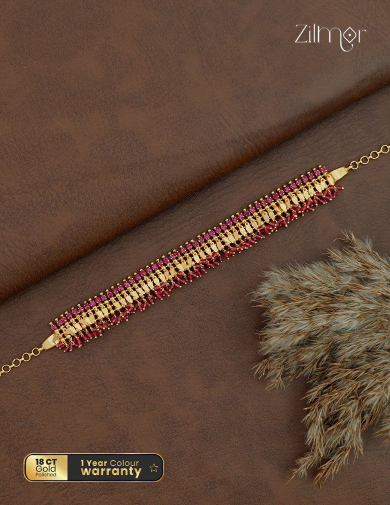 18K Gold Plated Kerala Style ElakkaThali Choker Necklace - ZY1012422