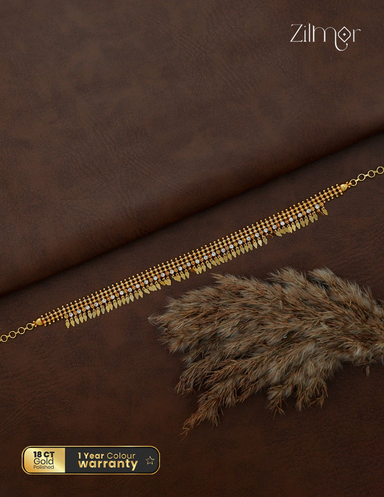 18K Gold Plated Kerala Style Elakkathali Choker Necklace - AC1012624