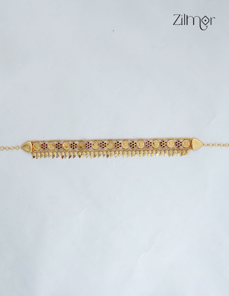 18K Gold Plated Kerala Style Kaashu Lakshmi Elakkathali Choker Necklace - PP1012582