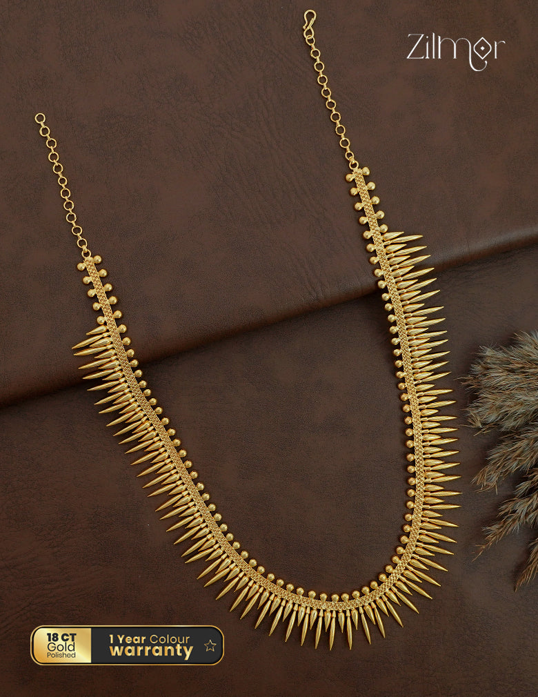 18K Gold Plated Kerala Style Mullamottu Mala Choker Necklace - ZG1012489
