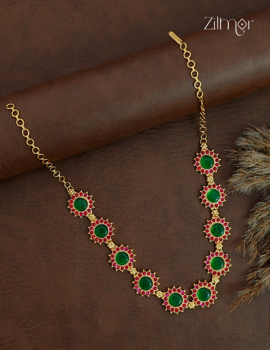 18K Gold Plated Kerala Style Palakka Choker Necklace - ZS1012552