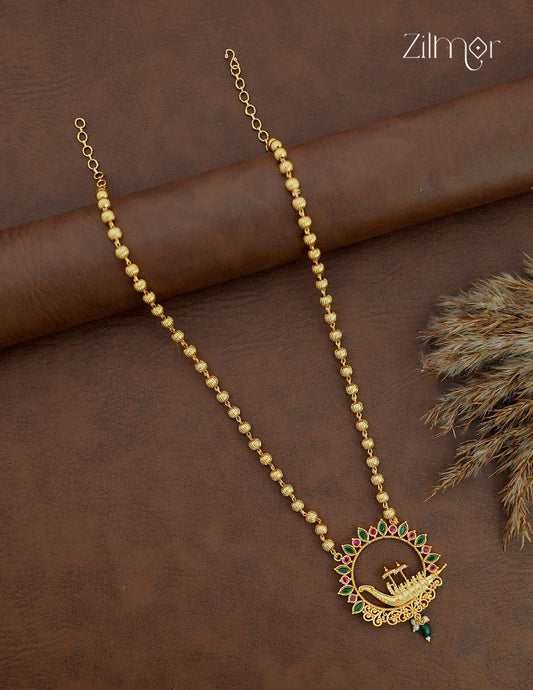 18K Gold Plated Kerala Traditional Vallam Haaram Necklace - ZS1012607
