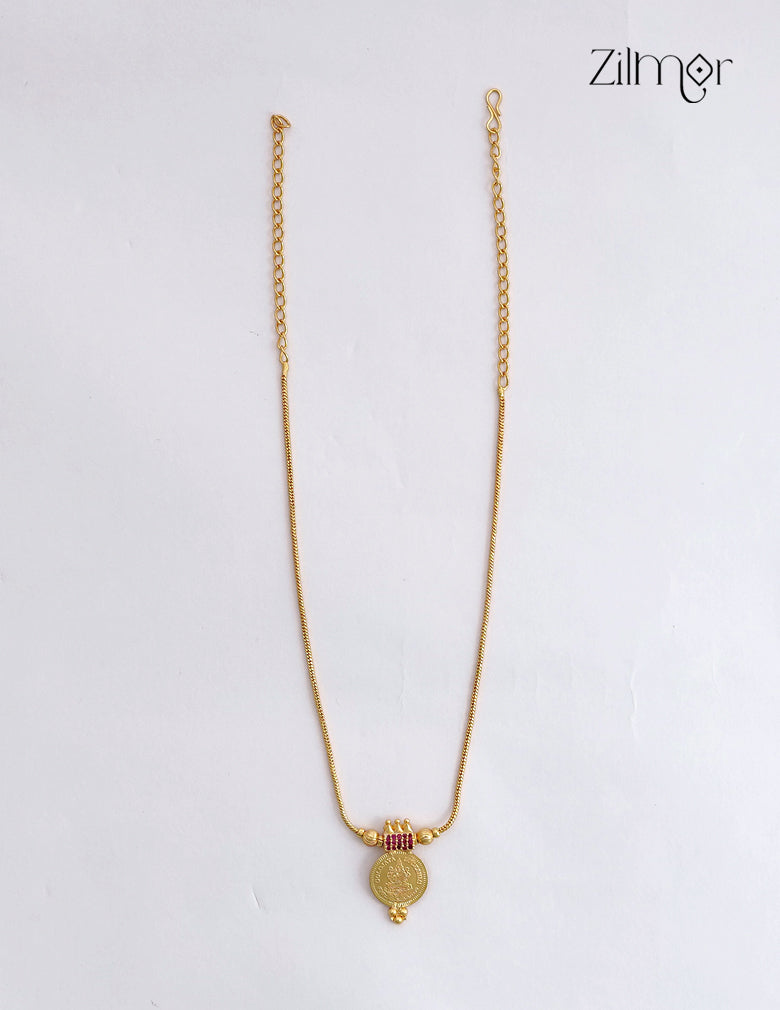 18K Gold Plated Lakshmi Coin Pendant Chain Necklace - ZS1012538