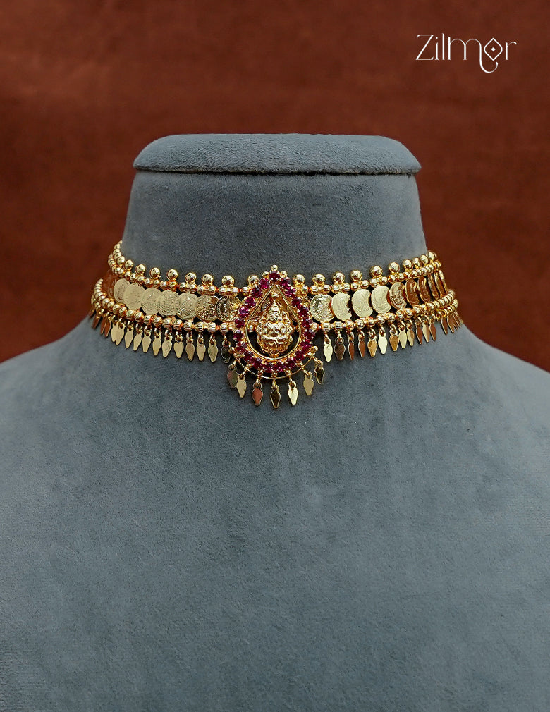 18K Gold Plated Lakshmi Elakkathali Choker Necklace  - ZY1012763