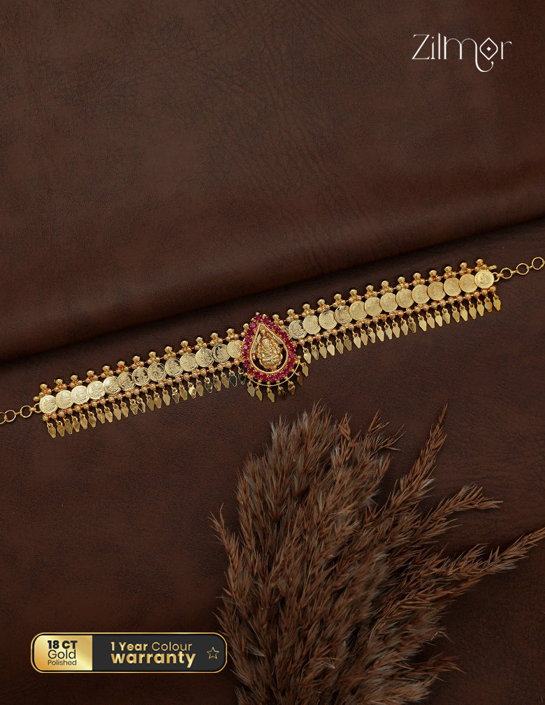 18K Gold Plated Lakshmi Elakkathali Choker Necklace  - ZY1012763