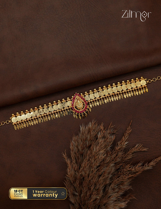 18K Gold Plated Lakshmi Elakkathali Choker Necklace  - ZY1012763